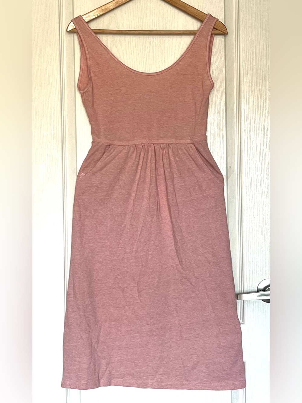 Krochet Kids International Organic Cotton Tank Dress Pink XS Pockets Fit & Flare